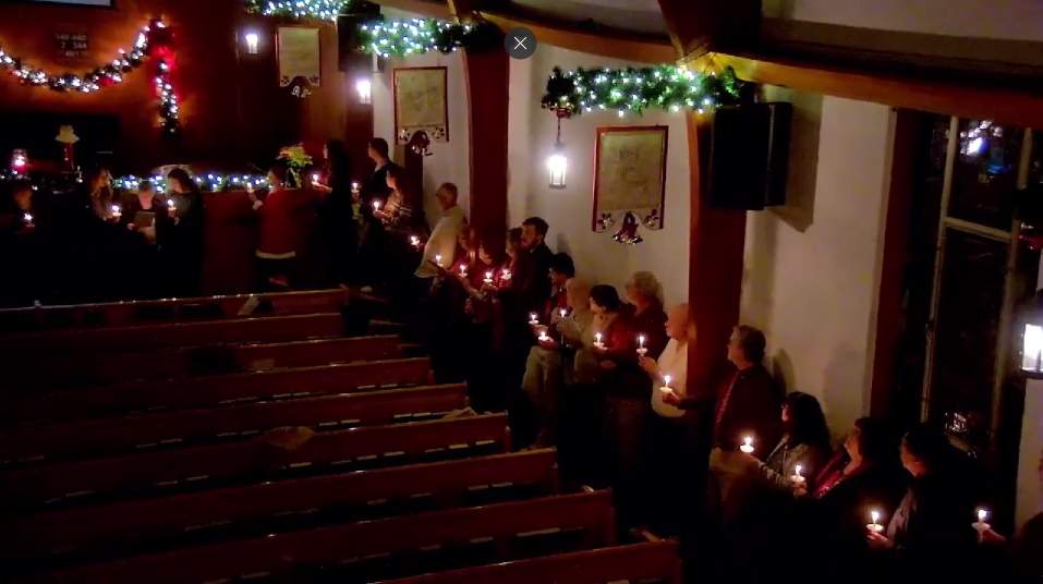 PVURC 2025 
Christmas Eve Candlelight Service - view of the right side of the sanctuary.