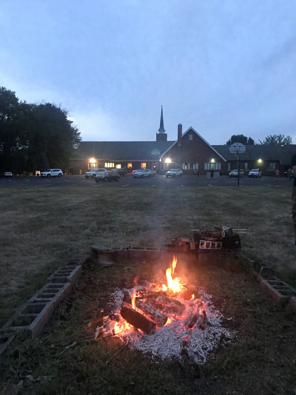 The bonfire at the annual picnic at PVURC.