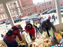 PVURC Food Drive - people receiving food donations